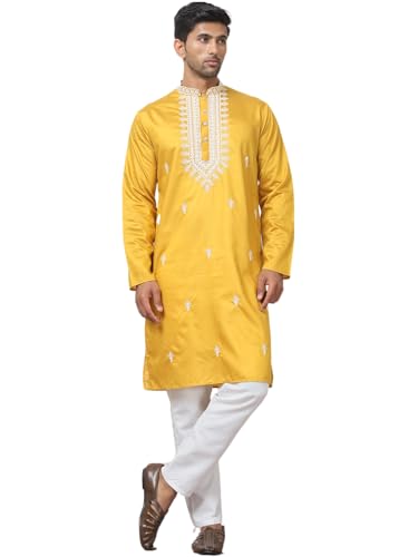 Jompers Mens Collar Embroidered & Sequin Kurta Pyjama Set
