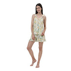 Fabindia Yellow Cotton Printed Frilly Collar Set (S)