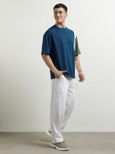 Nobero Men Colorblock T-Shirt With Joggers