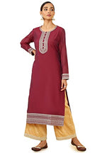 Soch Women Maroon Chanderi Embroidered Kurta