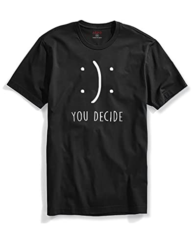 ADRO You Decide Mens Printed T-Shirts (RNR-M-DEC-BL_Black_XL)