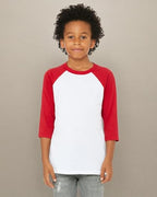 Youth 34-Sleeve Baseball T-Shirt - WHITE BLAcK - M(D0102H7KXMP)