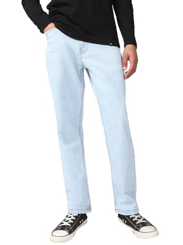 Bewakoof Mens Washed Regular Fit Denim Jeans_654892_Blue_34