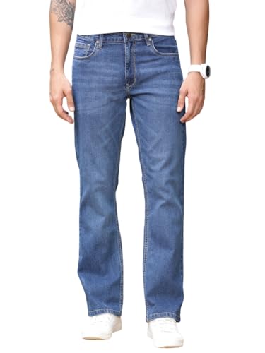Thomas Scott MenS Mid-Rise Clean Look Boot Cut Jeans (Tsj217_Mid Indigo, 32)