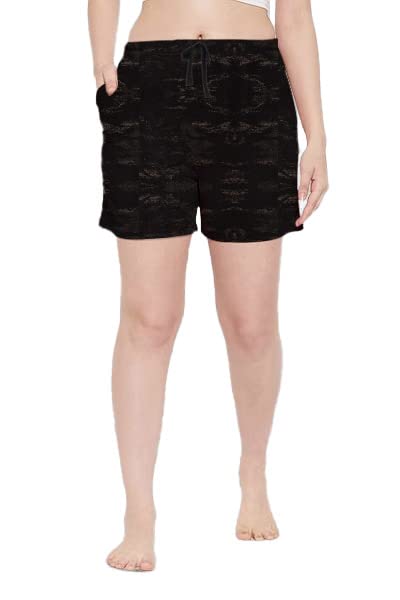 Lyra Pure Cotton Printed Night Shorts For Women