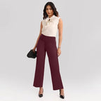 BlissClub Ultimate Wide Lite for Women Above 55 ft Tall | High Waist Trousers and Formal Pants for Office wear | Comfortable fi