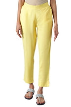 Aurelia Yellow Solid Cotton Blend Parallel Ethnic Bottomwear