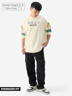 The Souled Store Official Avatar: Aang And Appa Round Neck Beige Graphic Print 100% Cotton Oversized Fit Full Sleeve T-Shirts Ov