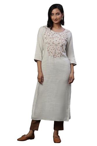 Aurelia WomenS Viscose Regular Kurta (24Fea15047-704174_Natural