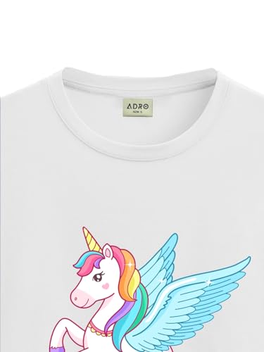 ADRO T Shirts for Boys & Girls || Unicorn Printed Cotton T-Shirt || Ages 3-14 || 100% Cotton Round Neck Tshirt for Boys & Girls|