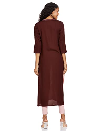 Diverse Women'S Rayon Regular Fit Straight Kurtis (Dcwlf04Rc14L39-4638K_Dusky Pink_M)