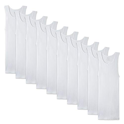 Fruit of the Loom Men's A-Shirt, White (10 Pack), Medium