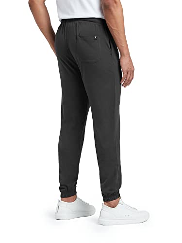 XYXX Mens Cotton Modal Joggers - Relaxed Fit, Antimicrobial, High Stretch, Sweat Absorbent Solid Ace Loungewear with Zippered P