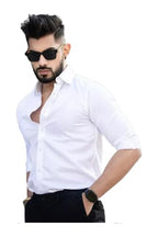 Tee Projekt Shirt for Men Cotton Plain Spread Collar Casual Shirt Parfect for ormal Wear, Home Wear, Office Wear White