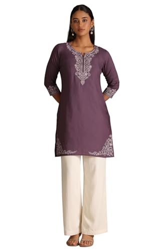 Soch Women Rayon Embroidered Regular Kurta