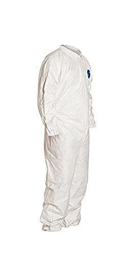 Collared Disposable Coveralls, 2XL, White, Zipper