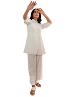Libas WomenS Cotton A-Line Kurtis (37087_White