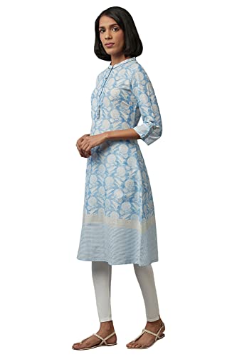 W For Woman Women Cotton Floral Print Straight Kurta