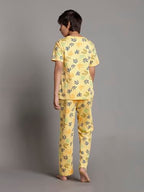 T2F Boys Cotton Pajama Set Yellow