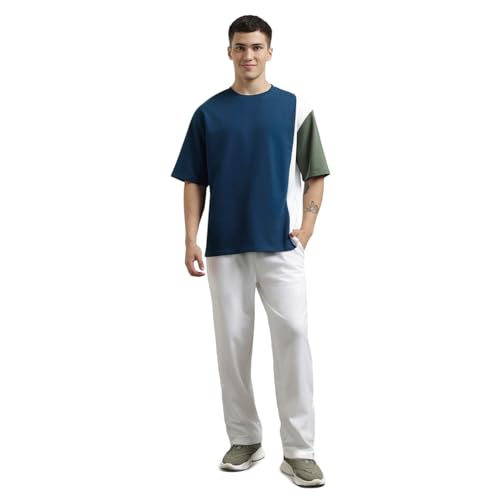 Nobero Men Colorblock T-Shirt With Joggers