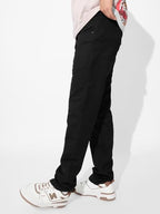 The Souled Store Denim: Black Men and Boys Buttoned Cotton Blend Slim Fit Jeans