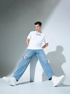 Hubberholme MenS Knee Distressed Loose Fit Jeans