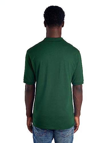 Jerzees Men's SpotShield Stain Resistant Polo Shirts (Short & Long, Short Sleeve-Forest Green, Large