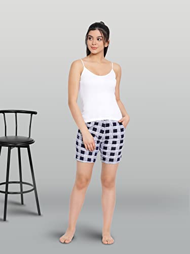 Lyra Pure Cotton Printed Night Shorts For Women (Pack Of 2)