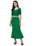 Shiv Textiles Round Neck Dobby Cotton Lycra Stretchable Elbow Sleeve Readymade Saree Blouse For Women Stylish (Greenfree Size)