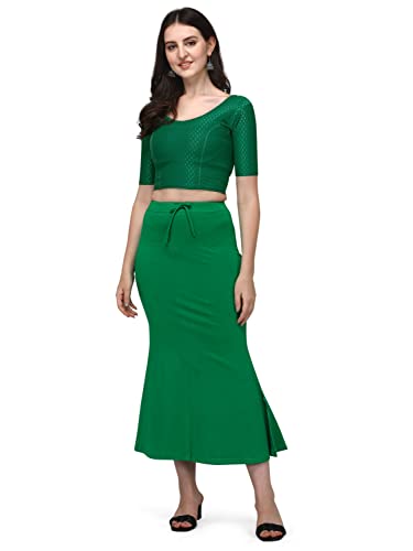 Shiv Textiles Round Neck Dobby Cotton Lycra Stretchable Elbow Sleeve Readymade Saree Blouse For Women Stylish (Greenover Size)