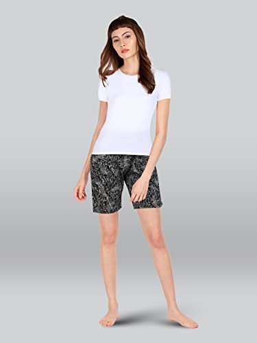 Lyra Pure Cotton Printed Night Shorts For Women