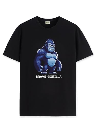 ADRO T Shirts for Boys & Girls || Gorilla Printed T-Shirt || Ages 3-14 || 100% Cotton Round Neck Tshirt for Boys & Girls||KRN-GO