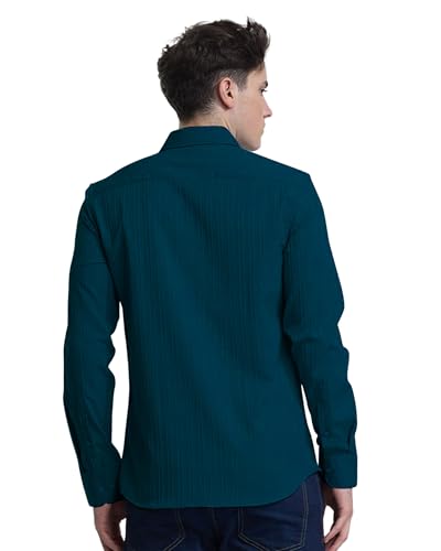I Enterprise Mens Spread Collar Long Sleeve Multicolor Solid Regular Shirt Slim Fit Office Wear ShirtS For Men | Textured Long