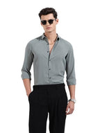 The Indian Garage Co Mens Slim Fit Solid Cutaway Collar Long Sleeves Party Shirt