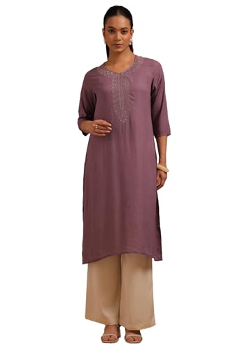 Soch Women Rayon Embroidered Straight Kurta (cwa5ku61452