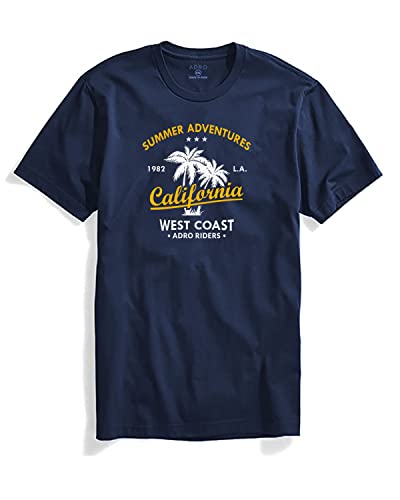 ADRO Summer Adventures California Mens Printed T-Shirt (RNR-M-CLL-NB_Navy_XL)
