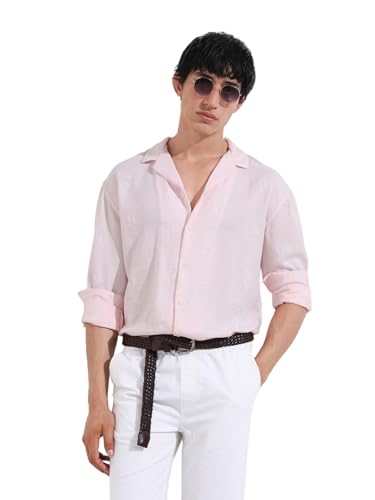 The Indian Garage Co Mens Relaxed Fit Embroidered Cuban Collar Long Sleeves Resort Sweater