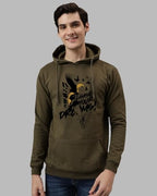 ADRO Men's Cotton Neck Hooded Sweatshirt (H24-M-DREAM-OL_Olive