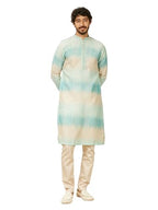 Manyavar Aqua Green Art Silk Embroidery|Zari Weave Kurta Pyjama Set For Men