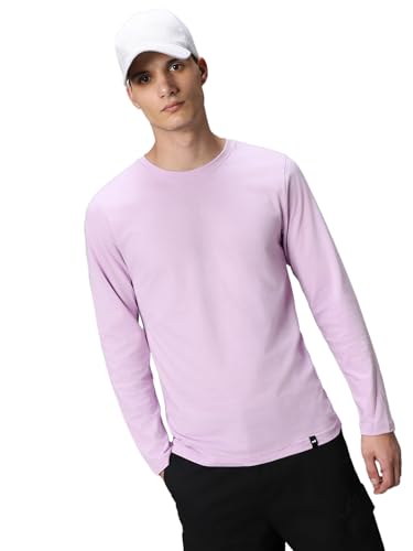 Bewakoof MenS Solid Regular Fit T-Shirt_584356_Purple_M