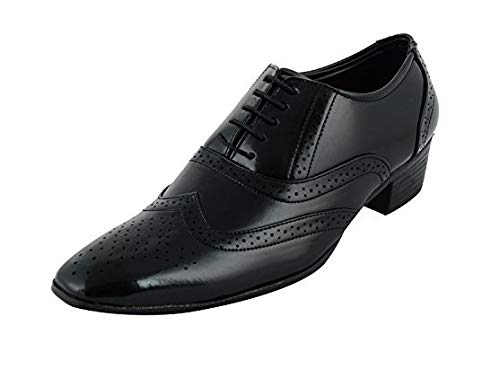 BXXY Mens Black Synthetic Height Increasing British Brogue Formal Shoes  5 UK 5