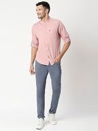 Thomas Scott Mens Solid Regular Fit Trouser Denim Blue