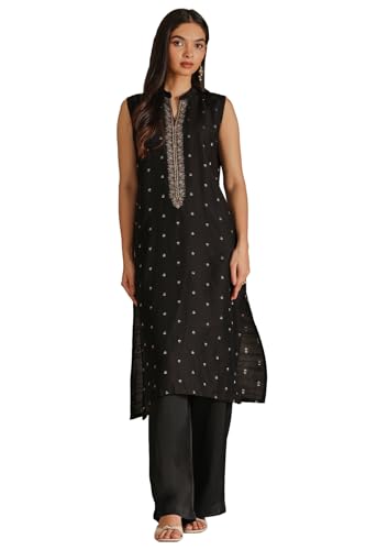 Soch Women Viscose Blend Embroidered Kurta with Zari