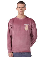 The Indian Garage Co Mens Oversized Self Design Full Sleeves Crew Neck Sweatshirt