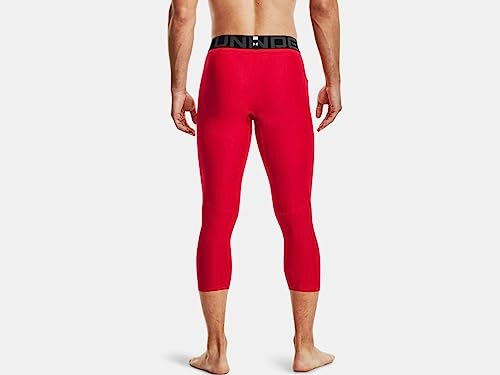 Under Armour Men's Armour HeatGear 3/4 Leggings, Red (600)/White, 3X-Large