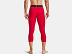 Under Armour Men's Armour HeatGear 3/4 Leggings, Red (600)/White, 3X-Large
