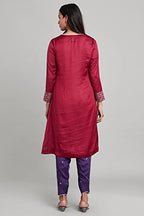W For Woman Women V-Neck Kurta Solid 42 L Full Slv