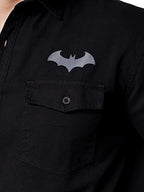 The Souled Store Men Official Batman: Fear The Bat Black Printed Shirts Shirt For Men Casual Half Sleeves Regular Fit Printed St
