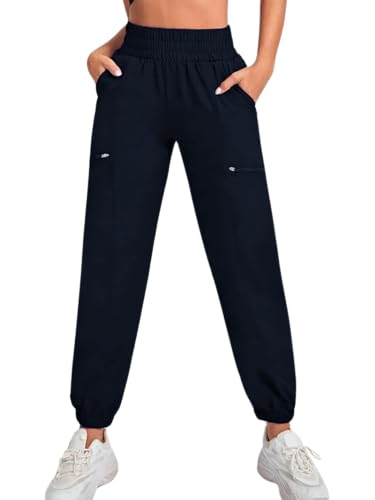 Leriya Fashion Women Trouser | High Rise Trouser | Summer Track Pants | Korean Trousers | Joggers Pants. (Large, Blue)