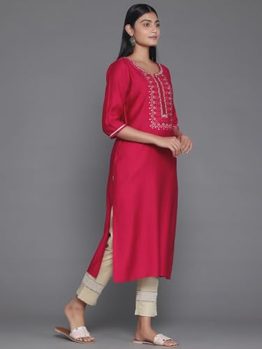 Libas Women'S Silk Printed Straight Kurtas